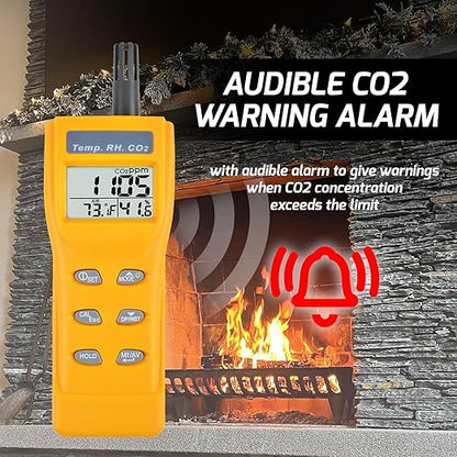 Portable CO2 Meter Handheld CO2 Detector Monitor 0~9999ppm, Carbon Dioxide Meter - Image 5