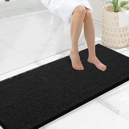 Smiry Luxury Chenille Bathroom Rugs 59x20, Extra Soft and Absorbent Shaggy Bath by Smiry