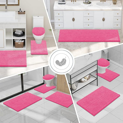 Smiry Luxury Chenille Bathroom Rugs 34x21, Extra Soft and Absorbent Shaggy Bath - Image 7