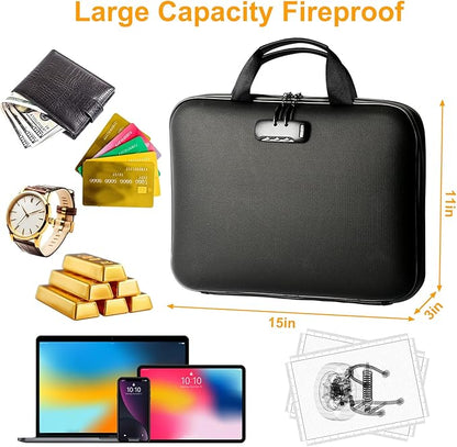 Fireproof Document Box with Lock, Portable Hard-Shell Case Fireproof File Box - Image 4
