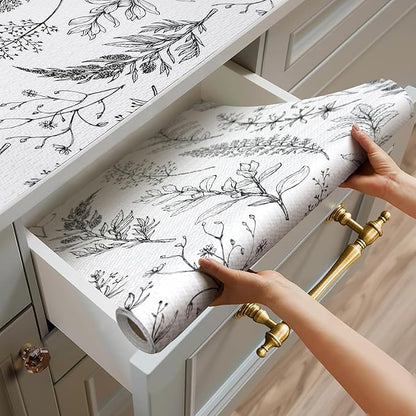 Shelf Liner for Kitchen Cabinets, Non Adhesive Cabinet Liner, Non-Slip Drawer by Quttisay