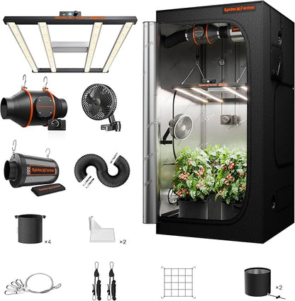 Spider Farmer Grow Tent Kit Complete 3x3x6ft G3000 Bar Style LED Grow Light by SpiderFarmer