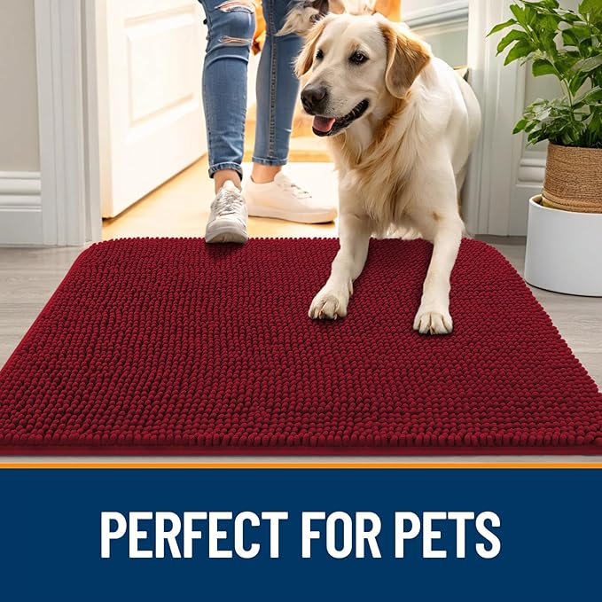 OLANLY Dog Door Mat for Muddy Paws 70x35, Absorbs Moisture and Dirt, Absorbent - Image 6