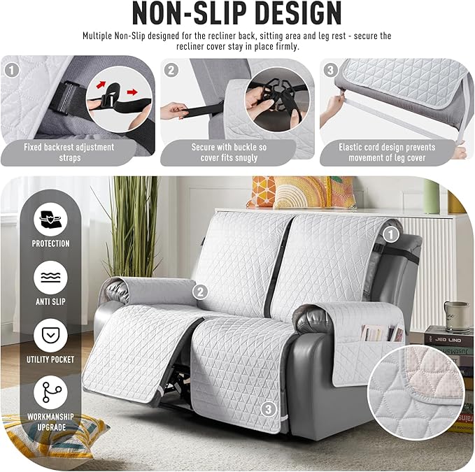 TAOCOCO 100% Waterproof Recliner Cover, Non-Slip Washable Reclining Couch Cover - Image 5