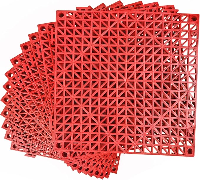 MYFAMIREA Modular Interlocking Cushion 12 Pack 11.8" x 11.8" Rubber Floor Tiles by MYFAMIREA