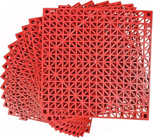 MYFAMIREA Modular Interlocking Cushion 12 Pack 11.8" x 11.8" Rubber Floor Tiles by MYFAMIREA