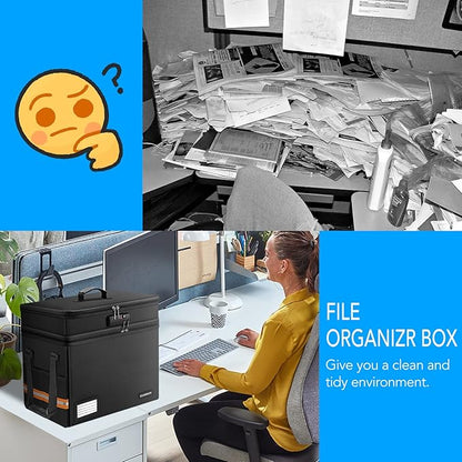 Fireproof Document Box with 13 Pockets Accordian File Organizer, - Image 5