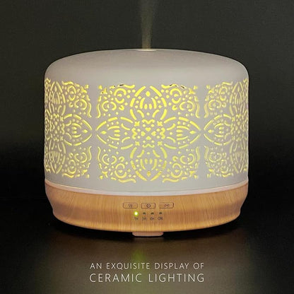 Earnest Living Essential Oil Diffuser White Ceramic Diffuser 500 ml Timers - Image 7