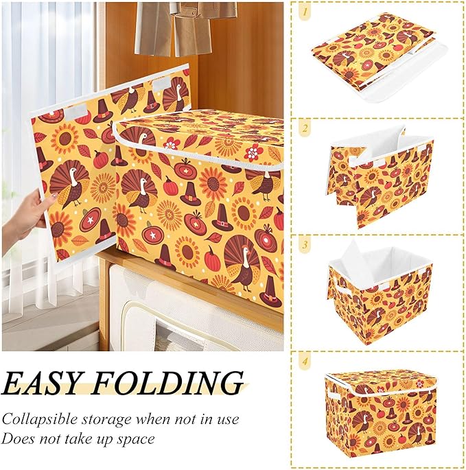 xigua Thanksgiving Sunflower Turkey Storage Bins - Image 4