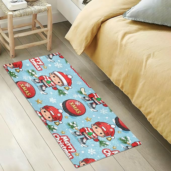 Merry Christmas Ice Hockey decorative mat non slip anti mold decorative - Image 5