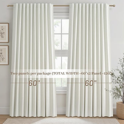 Cute Blackout Curtains 60 Inches Extra Wide Linen 84 Inch Length - Image 7