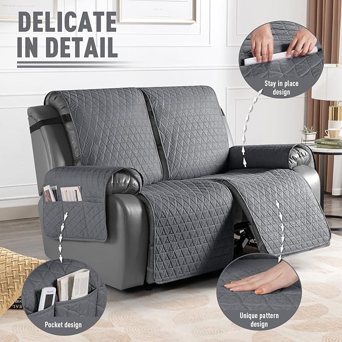 TAOCOCO 100% Waterproof Recliner Cover, Non-Slip Washable Reclining Couch Cover - Image 6