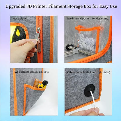 3D Printer Filament Storage Box Large, 2 Tiers Dual-Row Metal Filament Storage - Image 6