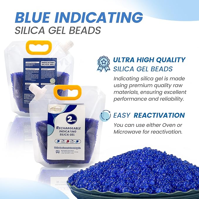 Premium Blue to Pink 3mm Silica Beads, Reusable Desiccant Bulk - Image 4