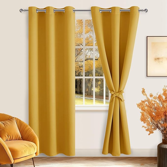 Hiasan Blackout Curtains for Bedroom, 38 x 84 Inches Long - Image 2