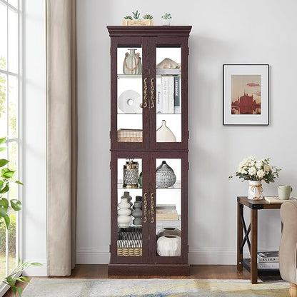 Lighted Glass Curio Cabinet - Image 6