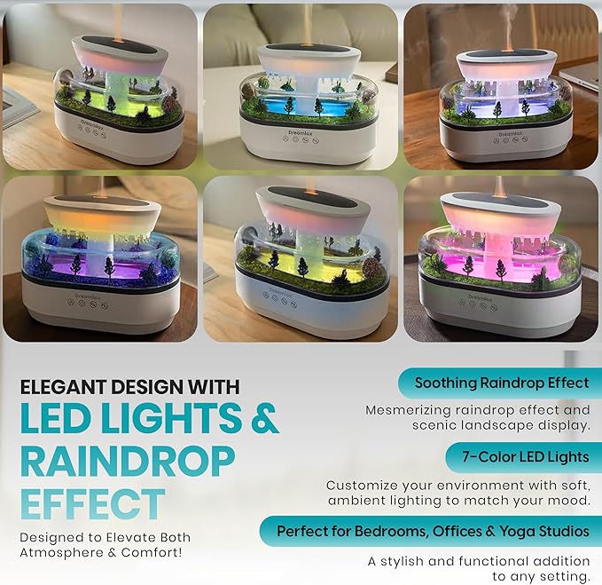 Dreamlax Rain Humidifiers for Bedroom – Cool Mist Essential Oil Diffuser - Image 7