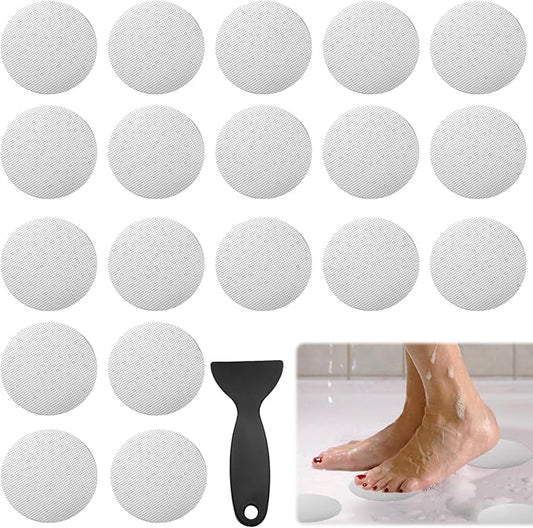 24 PCS Bathtub Non Slip Stickers White Adhesive Decals Round Shape Anti Slip by Coufce