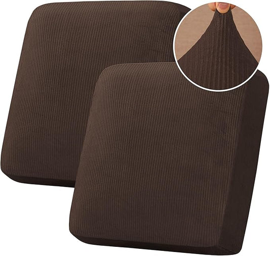 H.VERSAILTEX Velvet Stretch Couch Cushion Cover Plush Cushion Slipcover by HVERSAILTEX