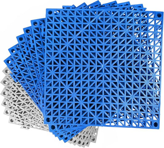 MYFAMIREA Modular Interlocking Cushion 12 Pack 11.8" x 11.8" Rubber Floor Tiles by MYFAMIREA
