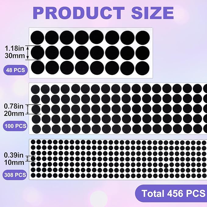 456 Pcs Small Felt Furniture Pads, Self-Adhesive EVA Foam Dot Circles, Round - Image 2