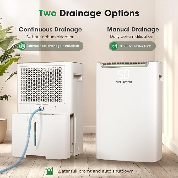 Dehumidifiers for Home with Drain Hose, 75 OZ Water Tank, 4500 Sq.Ft 55 Pints - Image 4