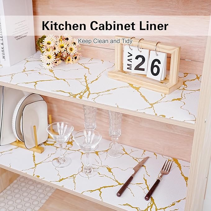 Drawer and Shelf Liner for Kitchen Cabinet, Non-Adhesive Cabinet Liner 12in x - Image 5