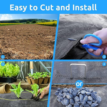 4ft x300ft Pro Black Weed Barrier, 6oz Premium Landscape Fabric-Heavy Duty - Image 6