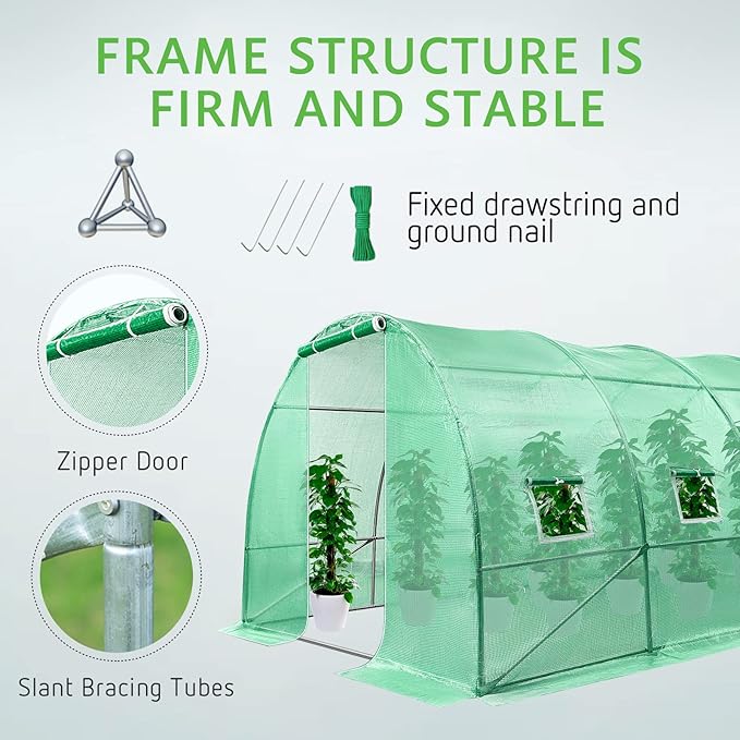 VIVOSUN 20x10x7 Ft. Large Walk in Greenhouse, Garden Plant Hot House - Image 5