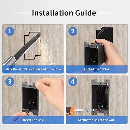 Black Switch Outlet Box 1-Gang Extra Deep, 14 Cu In High-Grade Fire Rated - Image 5