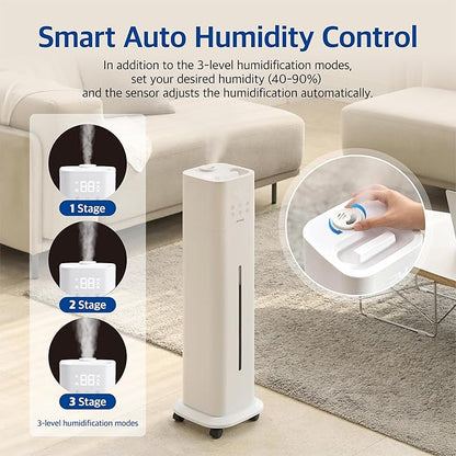 Pureal 10L Tower Humidifier, 83H Runtime, Warm & Cool Mist, Large Room - Image 5