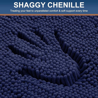 Smiry Luxury Chenille Bathroom Rugs 59x20, Extra Soft and Absorbent Shaggy Bath - Image 4