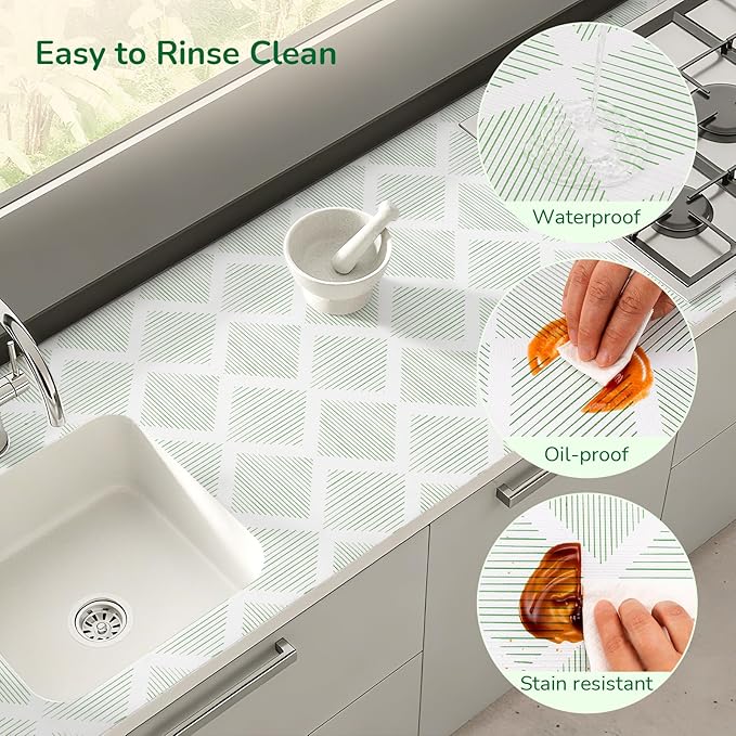 Drawer and Shelf Liner for Kitchen, Non-Slip Non-Adhesive Cabinet Liners for - Image 3
