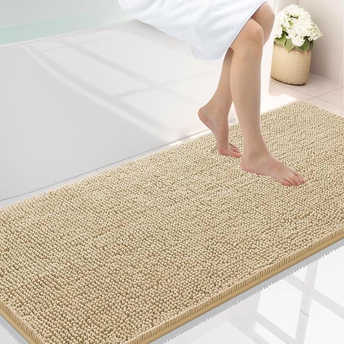 Smiry Luxury Chenille Bathroom Rugs 59x24, Extra Soft and Absorbent Shaggy Bath by Smiry