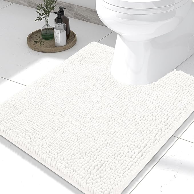 Smiry Luxury Chenille Toilet Rugs U-Shaped 24x20, Soft Absorbent Non-Slip by Smiry