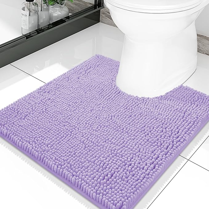 Smiry Luxury Chenille Toilet Rugs U-Shaped 20x20, Soft Absorbent Non-Slip by Smiry