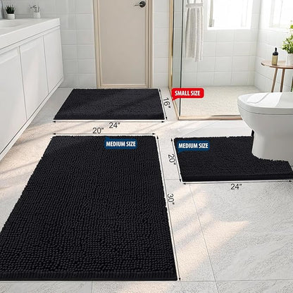 Smiry Luxury Chenille Bathroom Rugs 47x17, Extra Soft and Absorbent Shaggy Bath - Image 2