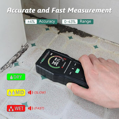 Pinless Moisture Meters Non-Invasive Digital Wood Moisture Tester Water Leak - Image 3