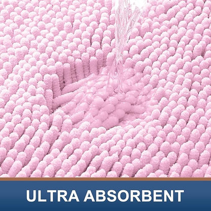 Smiry Luxury Chenille Bathroom Rugs 44x24, Extra Soft and Absorbent Shaggy Bath - Image 4