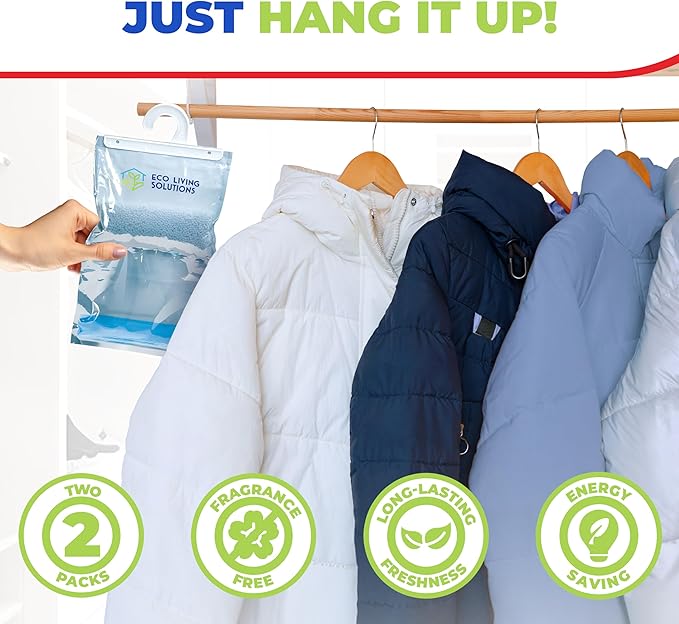Moisture Absorber Packets, Fragrance Free, Humidity Absorber, Hanging Closet - Image 6
