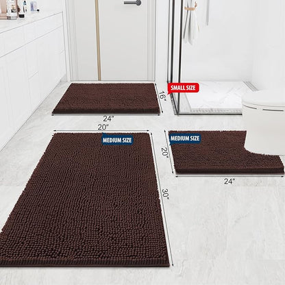 Smiry Luxury Chenille Bathroom Rugs 40x32, Extra Soft and Absorbent Shaggy Bath - Image 2