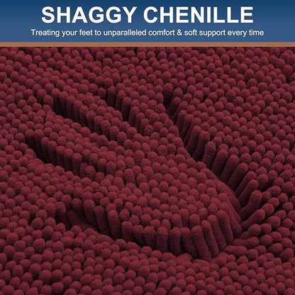 Smiry Luxury Chenille Bathroom Rugs 70x24, Extra Soft and Absorbent Shaggy Bath - Image 3