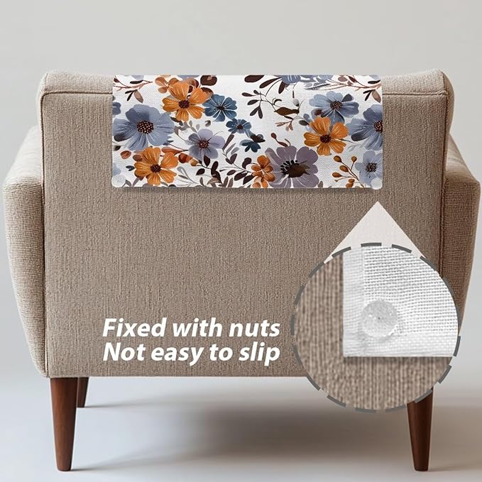 Flower Headrest Covers for Recliner Sofa Stain Resistant Couch Protector - Image 6