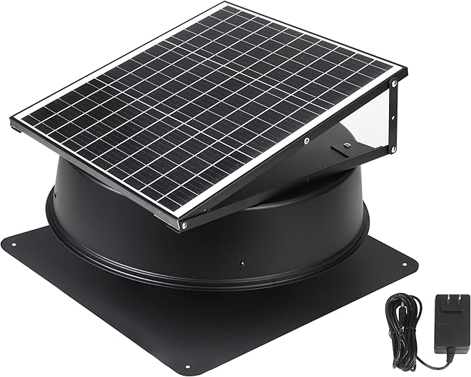 Solar Attic Fan, 40 W, 1600 CFM Large Air Flow Solar Roof Vent Fan, Low Noise by OMNIPV