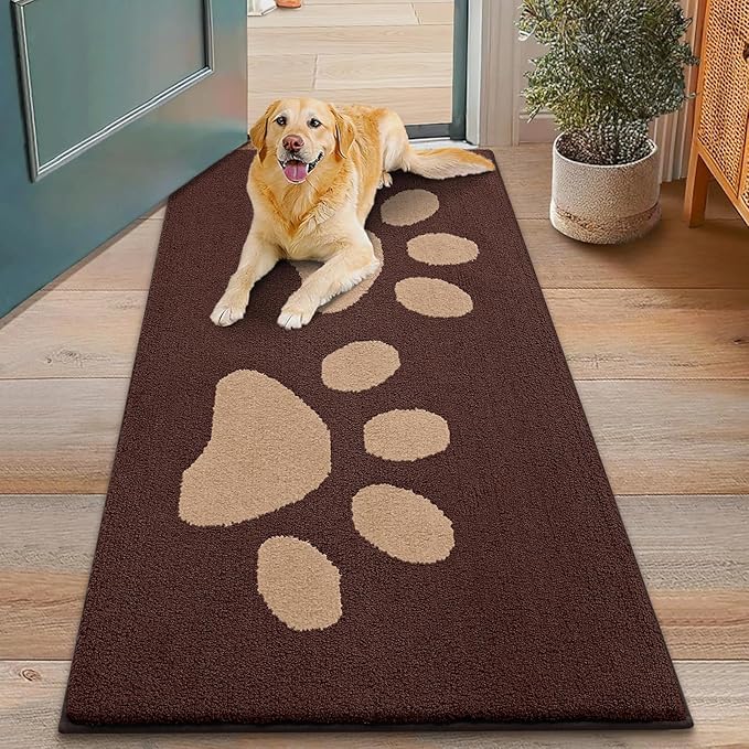 Smiry Dog Door Mat for Muddy Paws, Absorbs Moisture and Dirt, Low-Profile by Smiry