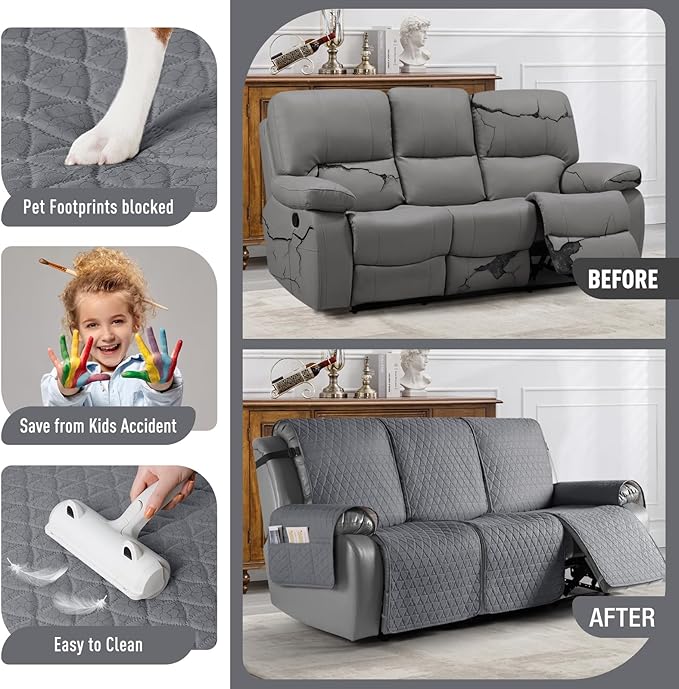 TAOCOCO 100% Waterproof Recliner Cover, Non-Slip Washable Reclining Couch Cover - Image 6
