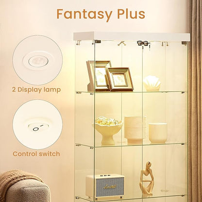 Yoluckea 4 Shelves Glass Display Cabinet - Image 3