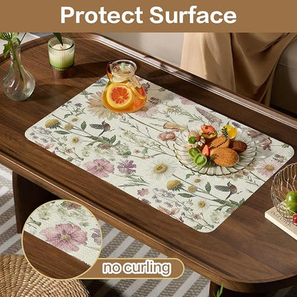 Floral Drawer and Shelf Liner for Kitchen Cabinets Non-Adhesive Drawer Liner - Image 4
