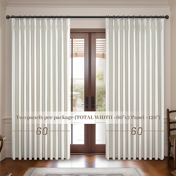 Curtains 60 Inch Length Extra Wide Pinch Pleated Black Out 84 Inch Long - Image 4