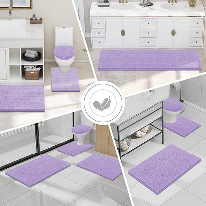 Smiry Luxury Chenille Bathroom Rugs 24x16, Extra Soft and Absorbent Shaggy Bath - Image 7